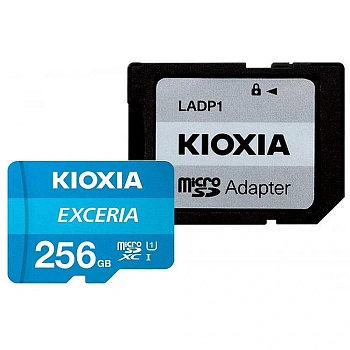 Память micro Secure Digital Card 256Gb class10 KIOXIA с адаптером SD (LMEX1L256GG2)