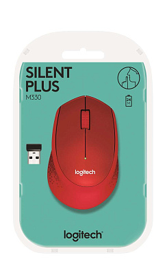 Компьютерная мышь   Logitech беспроводная M330 Silent Plus Red (910-004911)
