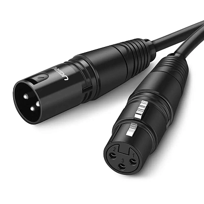 Кабель удлинитель Ugreen AV130, XLR(m) - XLR(f), 5m (UG-20712)