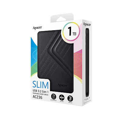 Внешний жёсткий диск Apacer 1TB 2.5" AC236 Чёрный (AP1TBAC236B-1)