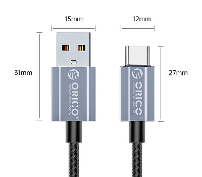 Кабель USB 2.0 - Lightning(m) 8-pin, 1.5m (ORICO-GQA12-15-BK-BP) 
