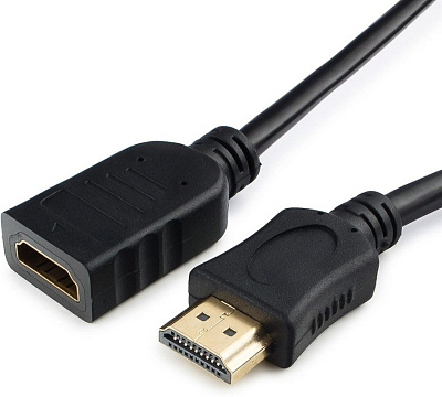 Кабель-удлинитель HDMI Cablexpert CC-HDMI4X-0.5M, 19M/19F, v2.0, медь, экран, 0.5м (CC-HDMI4X-0.5M)