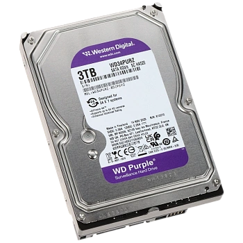 Жесткий диск HDD  3Tb Western Digital Purple SATA 3,5" (WD34PURZ)