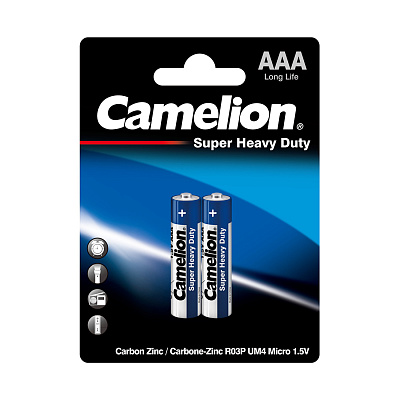 Батарейка CAMELION Super Heavy Duty R03P-BP2B 2 шт. в блистере (R03P-BP2B)