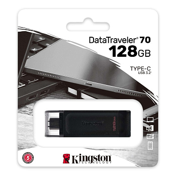 USB Флеш 128GB 3.0 Kingston DT70/128GB черный (DT70/128GB)