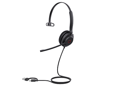 Наушники Yealink UH35 Mono UC USB-C/A черный (UH35 Mono UC USB-C/A)