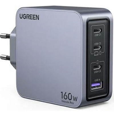 Зарядное устройство на 3xUSB C+1xUSB, 160W, QC4.0+/PD3.1, Nexode Pro, GaNInfinit X763 (25877)
