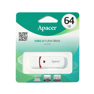 USB флеш-накопитель Apacer AH333 64GB Белый (AP64GAH333W-1)
