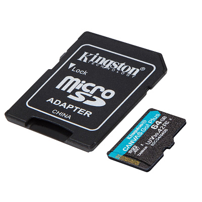 Карта памяти MicroSD, Kingston Canvas Go! 64GB Class 10 (SDCG4/64GB)
