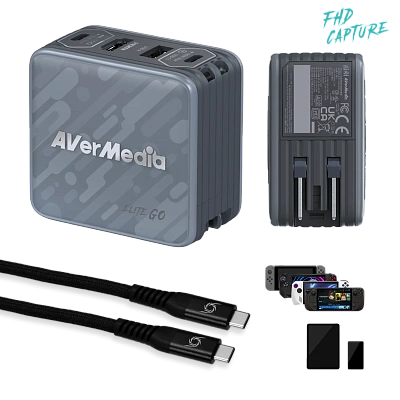 Карта видеозахвата Зарядный блок+передача данных  AverMedia Elite GO,black GC313Pro (61GC313PR0A4)