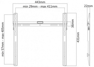 Кронштейн для ТВ Brateck LP43-44 (LP-43-44)
