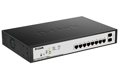 Настраиваемый коммутатор EasySmart с 8 портами 10/100/1000Base-T и 2 портами 1000Base-X SFP  (DGS-1100-10MPP/B1A)