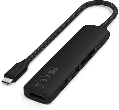Картридер / USB-хаб Satechi 6-in-1 USB-C Slim Multiport Adapter - Black (ST-P6SK)