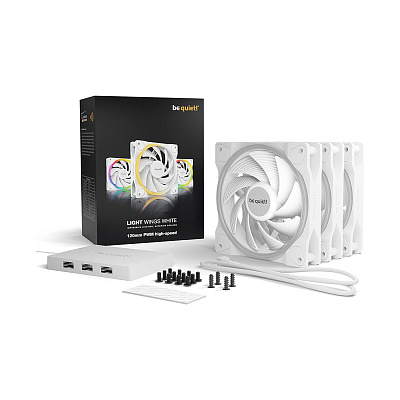 Вентилятор для компьютерного корпуса Bequiet! Light Wings 120mm PWM high-speed Triple-Pack White (BL101)
