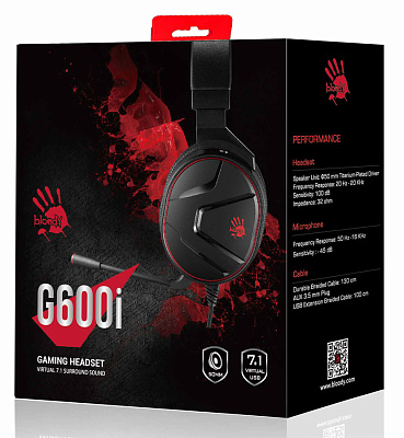 Наушники+микрофон игровые Bloody G600i  (G600i)