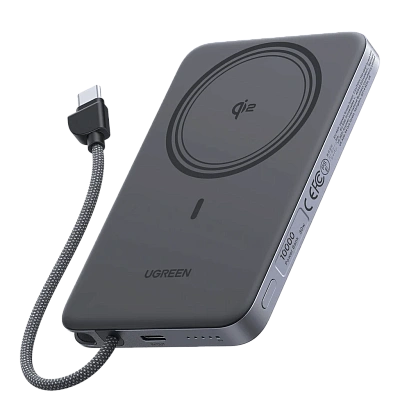 Мобильный аккумулятор UGREEN Power Bank Mag-Safe, 10000mAh, MagFlow Air Qi2, 30W, PB570 (75982B) 