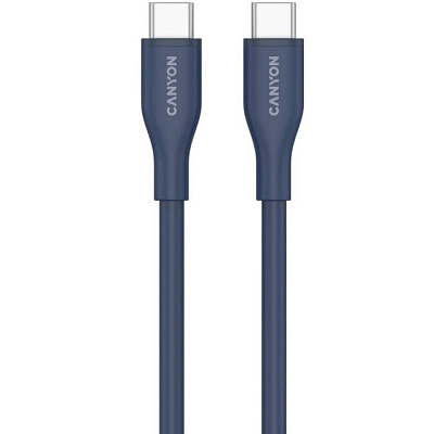 Кабель CanyonUSB-C-USB-C,60W,Silicon1m, Dark blue (CC60SC10)