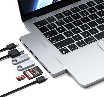 Картридер / USB-хаб Satechi Pro Hub Slim - Silver (ST-HUCPHSS)