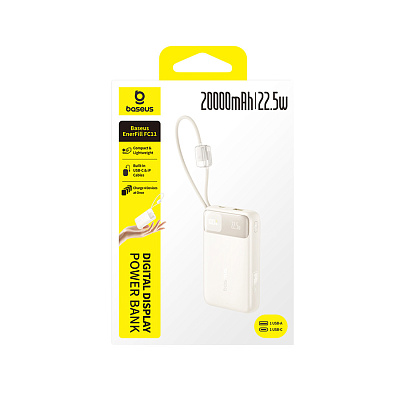 Портативный внешний аккумулятор Baseus EnerFill FC11, 20000mAh - Beige (E0027S05)