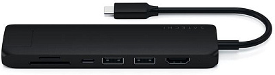Картридер / USB-хаб Satechi Slim Multiport with Ethernet Adapter - Black (ST-UCSMA3K)