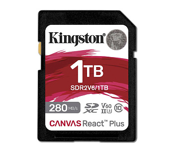 Карта памяти SD, Kingston Canvas React Plus, 1Tb, SDR2V6/1TB, UHS-II V60 (SDR2V6/1TB)