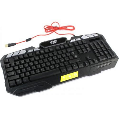 Клавиатура проводная игровая Defender Doom Keeper GK-100DL, ENG/RUS, USB, 3 цвета подсветки (45100)