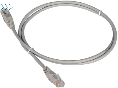 Патч-корд TWT UTP кат.5e, с заливными колпачками, 0.5 м, серый (TWT-45-45-0.5-GY)