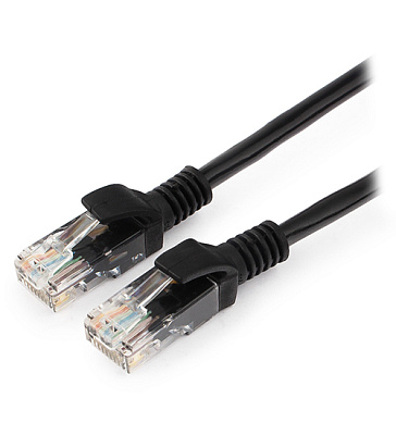 Патч-корд UTP Cablexpert, кат. 5e, 1.5м, чёрный (PP12-1.5M/BK)