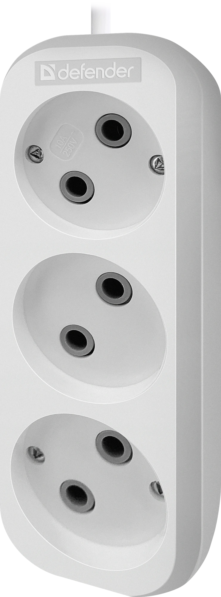 Удлинитель без заземления Defender B230 10 А, 3 м, 3 розетки, белый (99277) Удлинитель без заземления Defender B230 10 А, 3 м, 3 розетки, белый (99277)