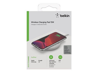 Зарядное устройство Belkin Wireless Charging Pad 15W (WIA002vfWH) белый