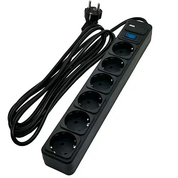 Сетевой фильтр SVC ZC6S-30M-USB/TypeC 3 м. (ZC6S-30M-USB/TypeC)