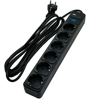 Сетевой фильтр SVC ZC6S-30M-USB/TypeC 3 м. (ZC6S-30M-USB/TypeC)