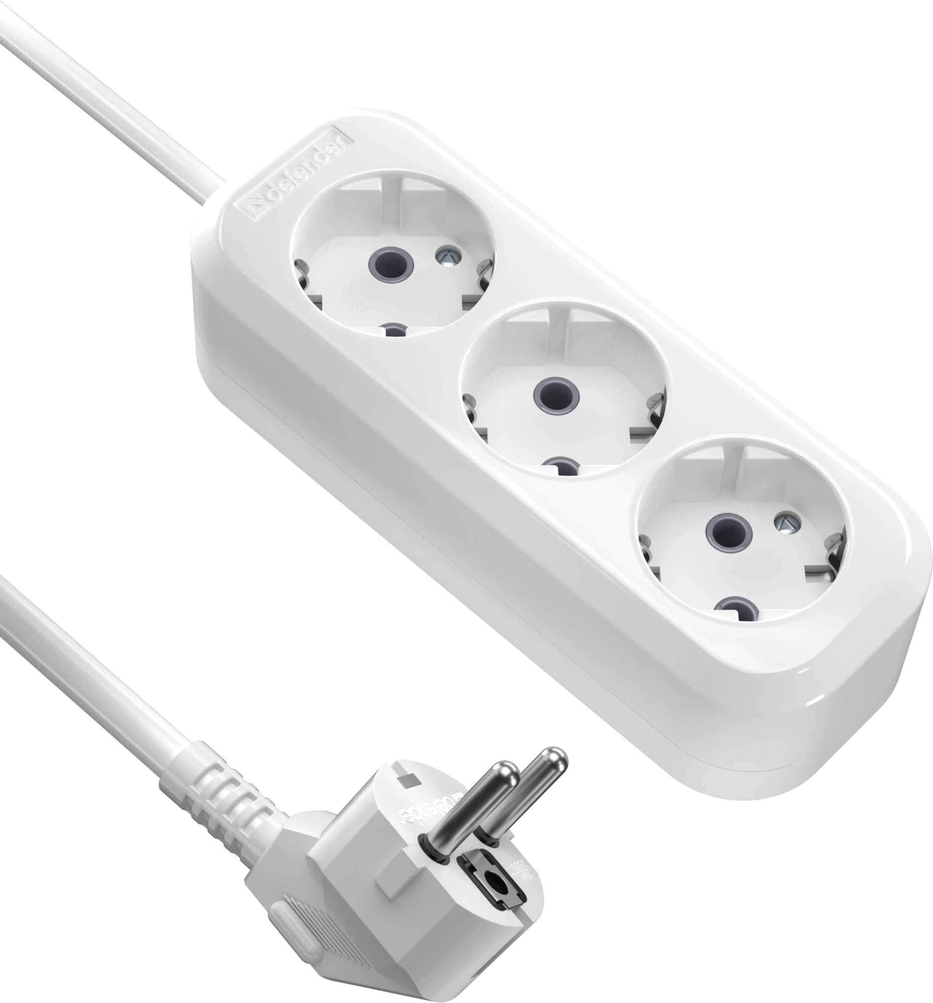 Удлинитель с заземлением Defender R330 16 А, 15 м, 3 розетки, белый (99370) Удлинитель с заземлением Defender R330 16 А, 15 м, 3 розетки, белый (99370)