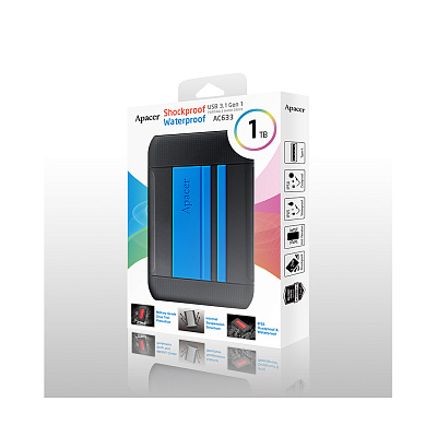 Внешний жёсткий диск Apacer 1TB 2.5" AC633 Синий (AP1TBAC633U-1)
