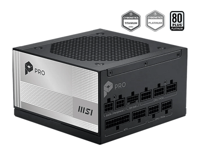 Блок питания MSI 1000W, PRO A1000PL PCIE5, ATX, 80+ PLATINUM Черный (PRO A1000PL PCIE5)