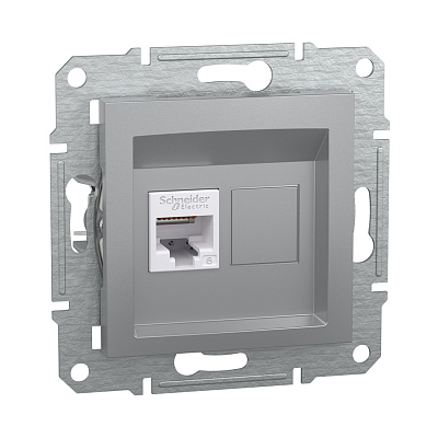 Розетка компьютерная SE EPH4700161 Asfora RJ45 кат.6e механизм алюминий (EPH4700161)