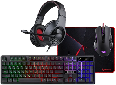 Клавиатура + мышь + наушники, Redragon S137, Black (72335)