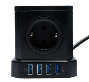 Сетевой фильтр Cablexpert Tower, TWR-5 черный (TWR-5-U4-B-2)