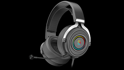 Наушники+микрофон игровые Bloody G535-Black+Silver (G535-Black+Silver)