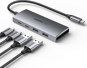 Хаб UGREEN CM480 30758 USB-C To 2xUSB-A + 2xUSB-C 10Gbps (30758)