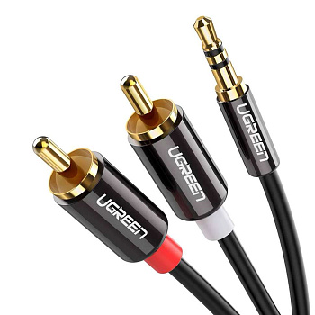 Кабель Ugreen AV116, Audio(m) 3.5mm - 2RCA(m), 2m (10584)