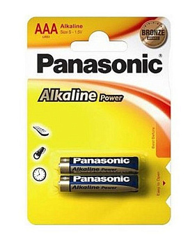 Батарейка щелочная PANASONIC Alkaline Power ААА/2B (LR03REB/2BPR/LR03APB/2BP)