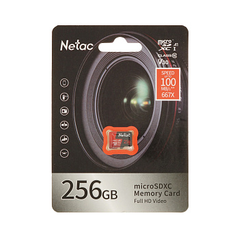 Карта памяти Netac V30/A1/U3 256GB (NT02P500PRO-256G-S)