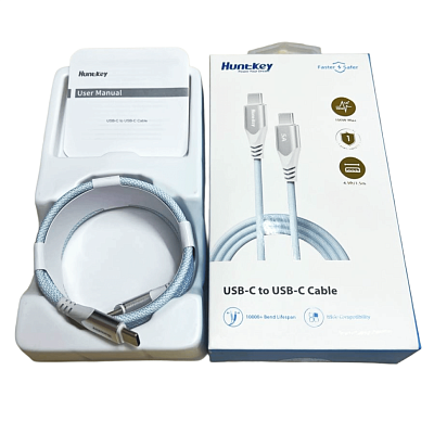 Кабель зарядки Huntkey HKCCC501502, USB-C to USB-C, 1.5M, 100W (HKCCC501502)