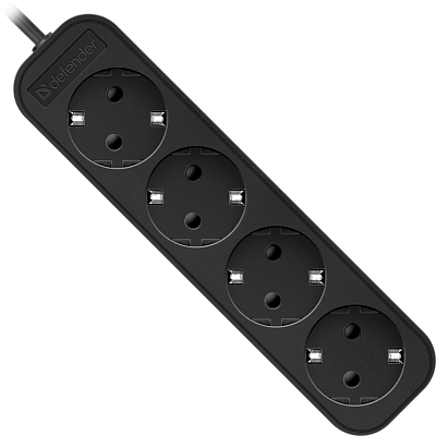Удлинитель DEFENDER с заземлением M430 3 м, 4 розетки (99326)