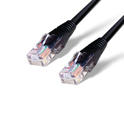 Патч-корд UTP, Кат.5е, 5м, NETLAN, 4 пары, черный, упак. 10шт (EC-PC4UD55B-BC-PVC-050-BK)