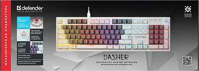 Клавиатура механическая Defender Dasher GK-472 (45473) (45473 GREY-WHITE)