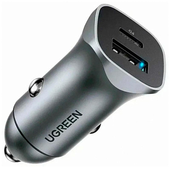 Автомобильное ЗУ Ugreen CD130 USB-C PD+USB-A QC 24W Fast Car Charger, 30780 (30780)