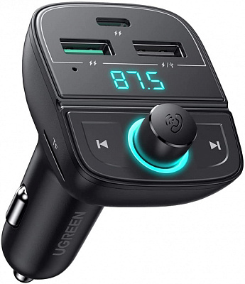 Автомобильное ЗУ Ugreen CD229 FMamp;Bluetooth Transmitteramp;Car Charger + TF Slot, 80910 (80910)