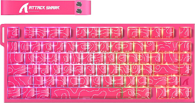 Клавиатура Attack Shark R82 HE Pink Contour (R82 HE Berry Red Contour Line (Pink))